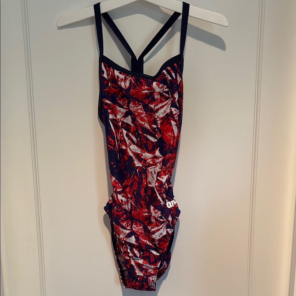 Arena Women’s Red Abstract One-Piece Swimsuit - Size 28